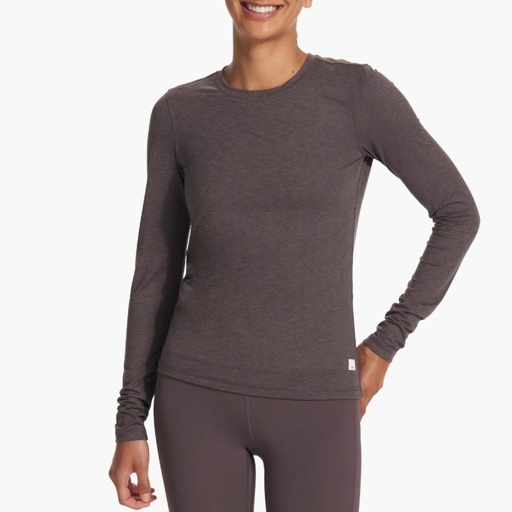 Vuori Charcoal Long Sleeve Lux Crew - Size Large